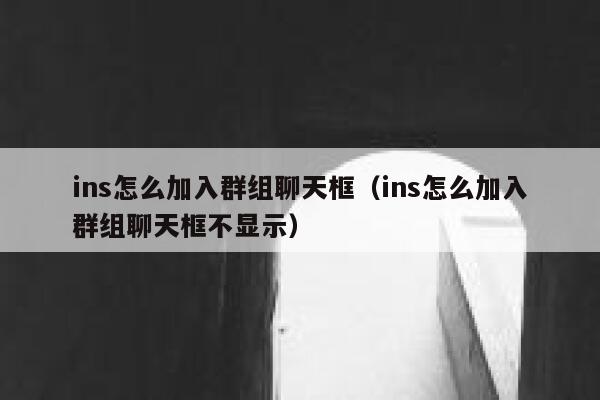 ins怎么加入群组聊天框(ins怎么加入群组聊天框不显示) 第1张 ins怎么加入群组聊天框(ins怎么加入群组聊天框不显示) 第1张