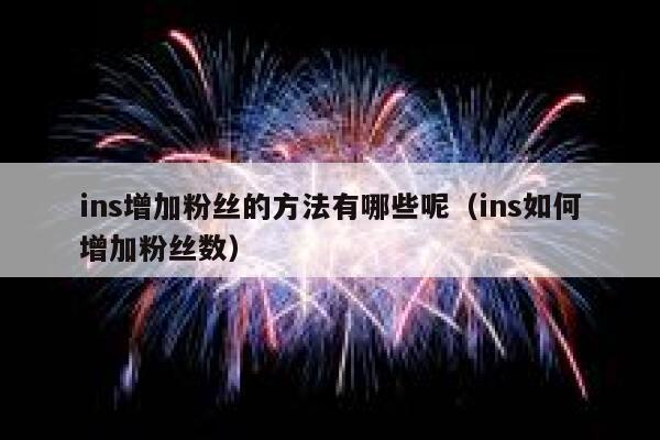 ins增加粉丝的方法有哪些呢(ins如何增加粉丝数) 第1张 ins增加粉丝的方法有哪些呢(ins如何增加粉丝数) 第1张