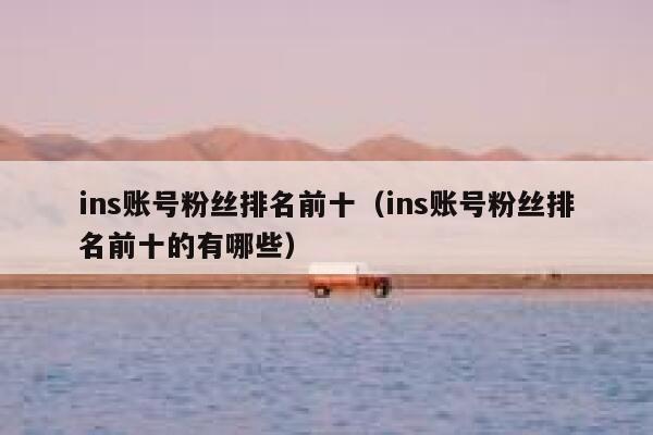 ins账号粉丝排名前十（ins账号粉丝排名前十的有哪些） 第1张
