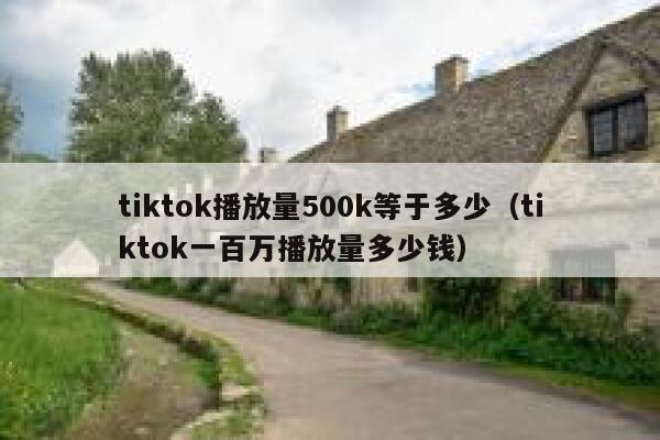 tiktok播放量500k等于多少（tiktok一百万播放量多少钱） 第1张