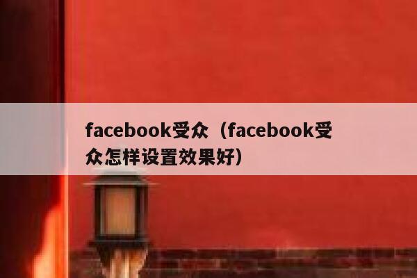 facebook受众（facebook受众怎样设置效果好） 第1张
