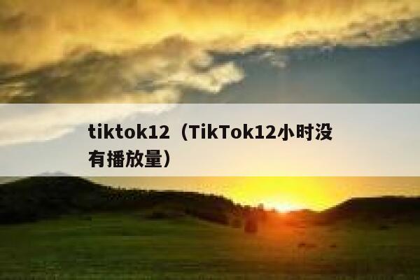 tiktok12（TikTok12小时没有播放量） 第1张