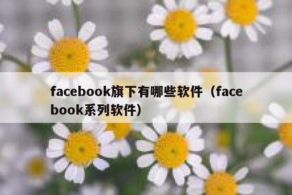 facebook旗下有哪些软件(facebook系列软件) 第1张 facebook旗下有哪些软件(facebook系列软件) 第1张