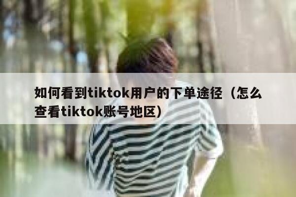 如何看到tiktok用户的下单途径(怎么查看tiktok账号地区) 第1张 如何看到tiktok用户的下单途径(怎么查看tiktok账号地区) 第1张