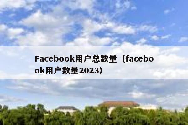 Facebook用户总数量（facebook用户数量2023） 第1张