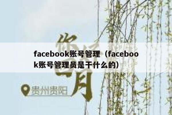 facebook账号管理(facebook账号管理员是干什么的) 第1张 facebook账号管理(facebook账号管理员是干什么的) 第1张