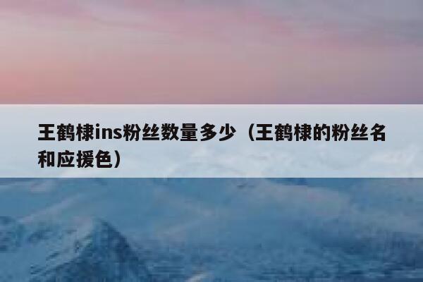 王鹤棣ins粉丝数量多少(王鹤棣的粉丝名和应援色) 第1张 王鹤棣ins粉丝数量多少(王鹤棣的粉丝名和应援色) 第1张