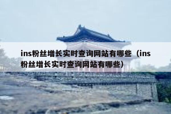 ins粉丝增长实时查询网站有哪些（ins粉丝增长实时查询网站有哪些） 第1张