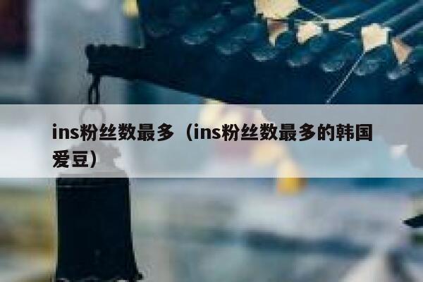 ins粉丝数最多(ins粉丝数最多的韩国爱豆) 第1张 ins粉丝数最多(ins粉丝数最多的韩国爱豆) 第1张