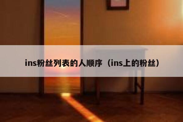 ins粉丝列表的人顺序（ins上的粉丝） 第1张