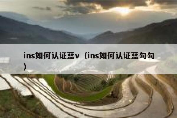 ins如何认证蓝v(ins如何认证蓝勾勾) 第1张 ins如何认证蓝v(ins如何认证蓝勾勾) 第1张