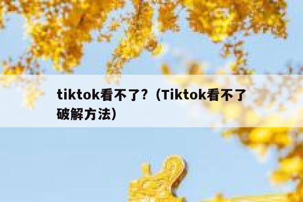tiktok看不了?(Tiktok看不了破解方法) 第1张 tiktok看不了?(Tiktok看不了破解方法) 第1张