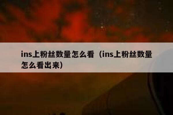 ins上粉丝数量怎么看(ins上粉丝数量怎么看出来) 第1张 ins上粉丝数量怎么看(ins上粉丝数量怎么看出来) 第1张