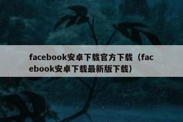 facebook安卓下载官方下载(facebook安卓下载最新版下载) 第1张 facebook安卓下载官方下载(facebook安卓下载最新版下载) 第1张
