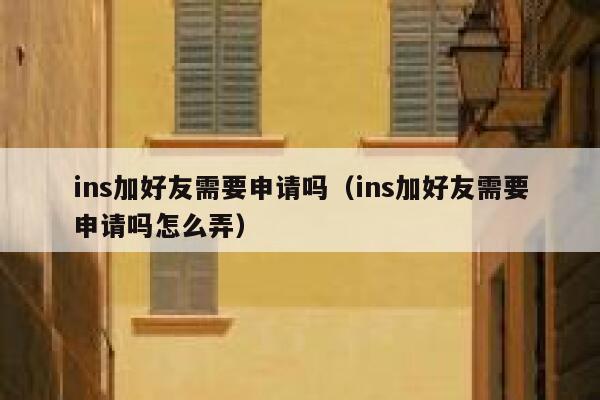 ins加好友需要申请吗（ins加好友需要申请吗怎么弄） 第1张