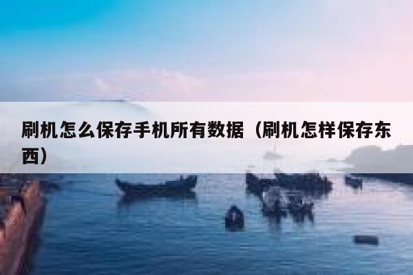 刷机怎么保存手机所有数据（刷机怎样保存东西） 第1张