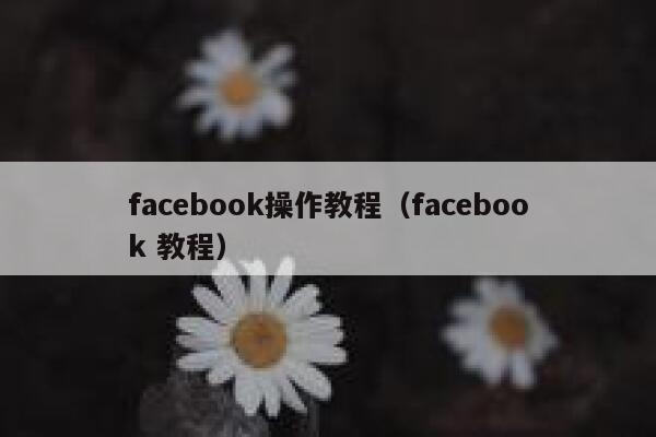 facebook操作教程（facebook 教程） 第1张