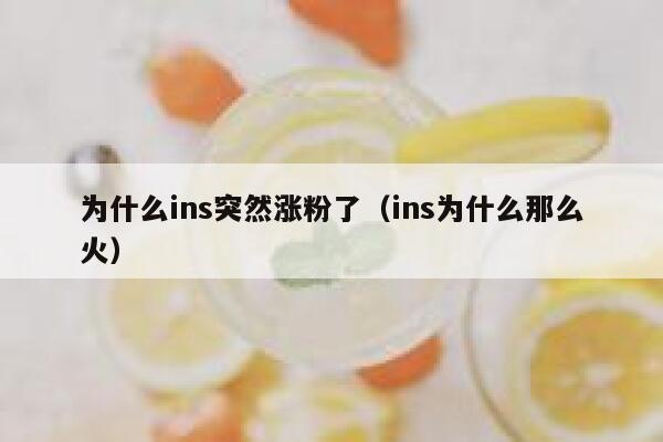 为什么ins突然涨粉了（ins为什么那么火） 第1张