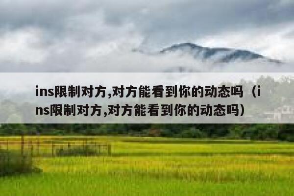 ins限制对方,对方能看到你的动态吗（ins限制对方,对方能看到你的动态吗） 第1张