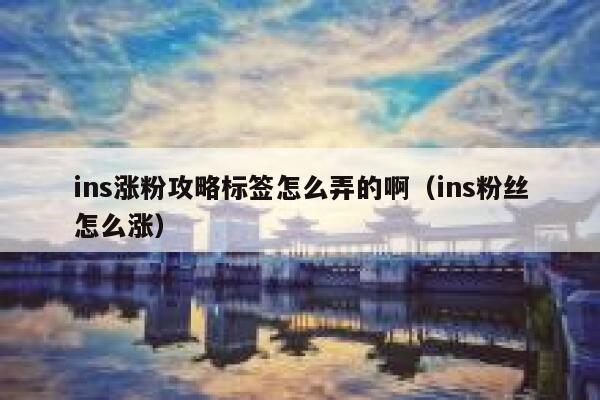 ins涨粉攻略标签怎么弄的啊(ins粉丝怎么涨) 第1张 ins涨粉攻略标签怎么弄的啊(ins粉丝怎么涨) 第1张