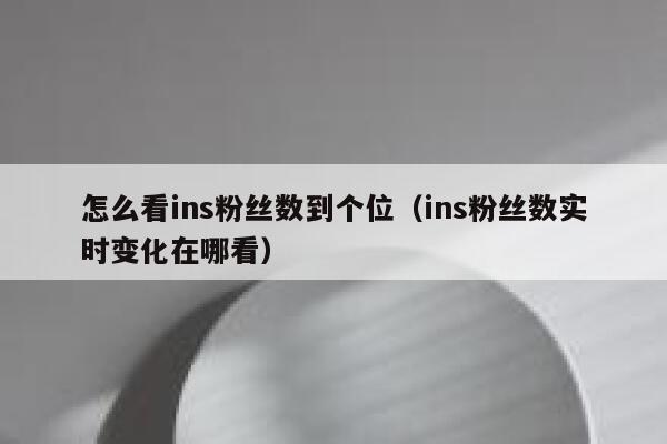 怎么看ins粉丝数到个位(ins粉丝数实时变化在哪看) 第1张 怎么看ins粉丝数到个位(ins粉丝数实时变化在哪看) 第1张