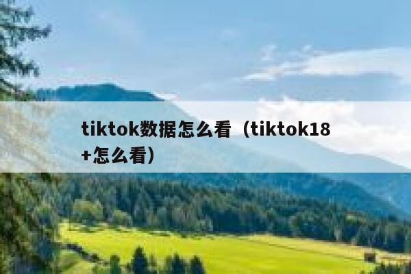 tiktok数据怎么看（tiktok18+怎么看） 第1张