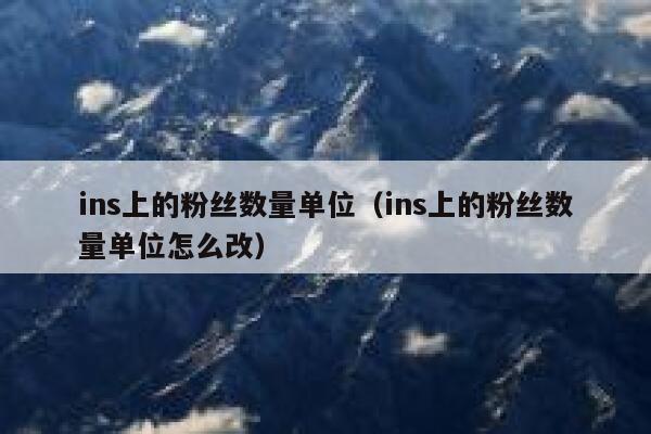 ins上的粉丝数量单位（ins上的粉丝数量单位怎么改） 第1张