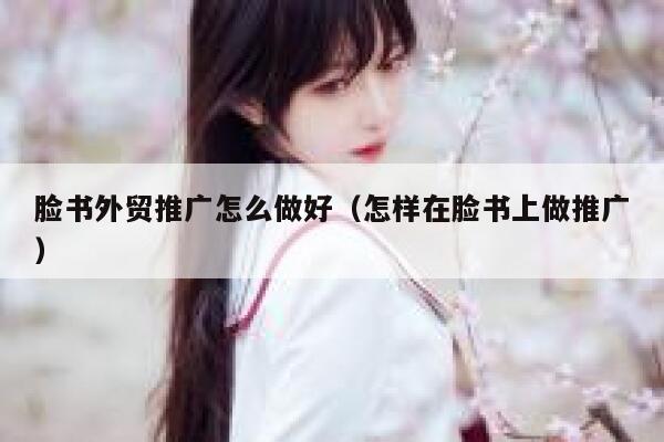 脸书外贸推广怎么做好（怎样在脸书上做推广） 第1张