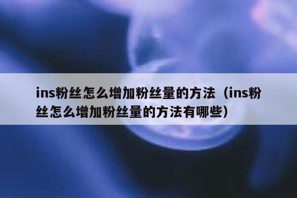 ins粉丝怎么增加粉丝量的方法（ins粉丝怎么增加粉丝量的方法有哪些） 第1张