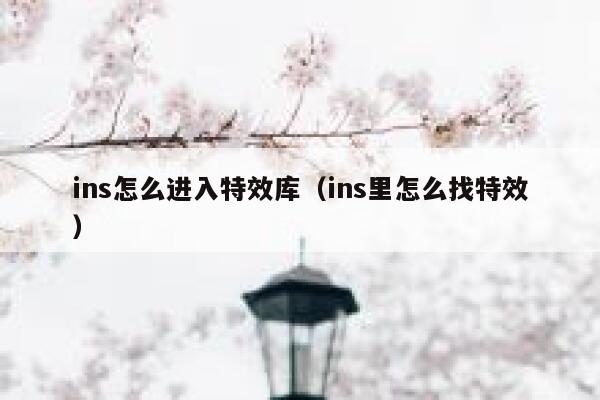 ins怎么进入特效库（ins里怎么找特效） 第1张