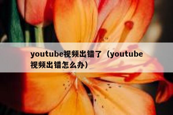 youtube视频出错了（youtube视频出错怎么办） 第1张