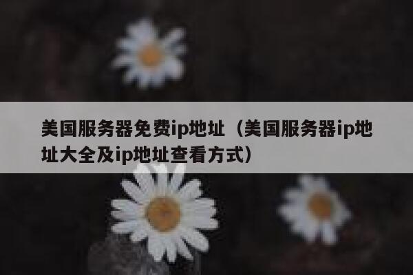 美国服务器免费ip地址(美国服务器ip地址大全及ip地址查看方式) 第1张 美国服务器免费ip地址(美国服务器ip地址大全及ip地址查看方式) 第1张