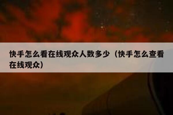 快手怎么看在线观众人数多少（快手怎么查看在线观众） 第1张