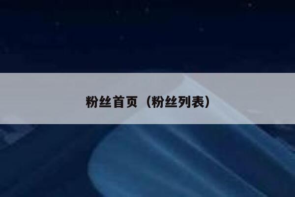 粉丝首页(粉丝列表) 第1张 粉丝首页(粉丝列表) 第1张