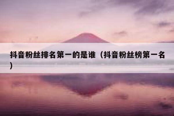 抖音粉丝排名第一的是谁（抖音粉丝榜第一名） 第1张