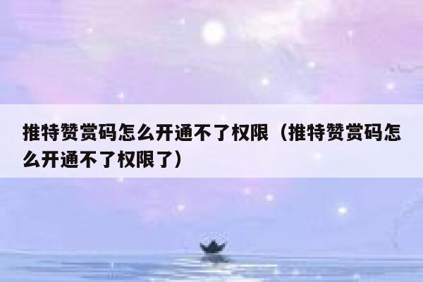 推特赞赏码怎么开通不了权限(推特赞赏码怎么开通不了权限了) 第1张 推特赞赏码怎么开通不了权限(推特赞赏码怎么开通不了权限了) 第1张