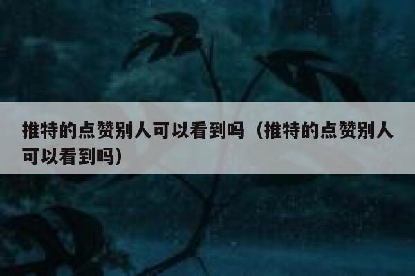 推特的点赞别人可以看到吗(推特的点赞别人可以看到吗) 第1张 推特的点赞别人可以看到吗(推特的点赞别人可以看到吗) 第1张