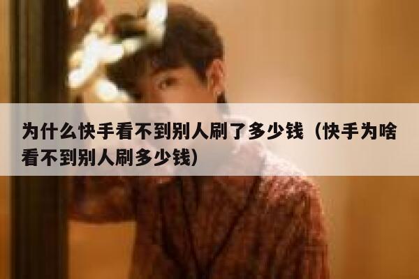 为什么快手看不到别人刷了多少钱（快手为啥看不到别人刷多少钱） 第1张