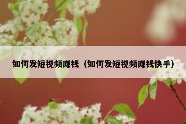 如何发短视频赚钱（如何发短视频赚钱快手） 第1张