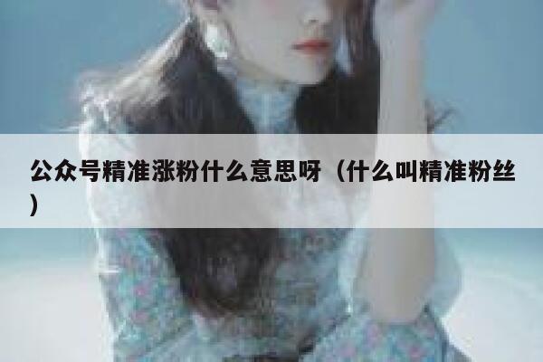 公众号精准涨粉什么意思呀(什么叫精准粉丝) 第1张 公众号精准涨粉什么意思呀(什么叫精准粉丝) 第1张