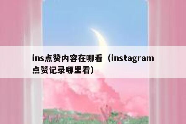 ins点赞内容在哪看（instagram点赞记录哪里看） 第1张