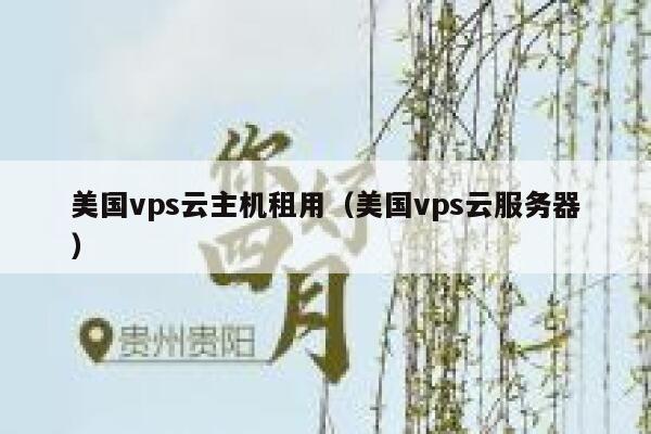 美国vps云主机租用（美国vps云服务器） 第1张