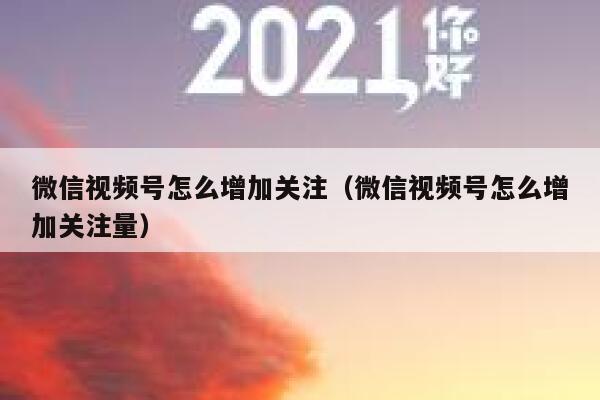 微信视频号怎么增加关注（微信视频号怎么增加关注量） 第1张