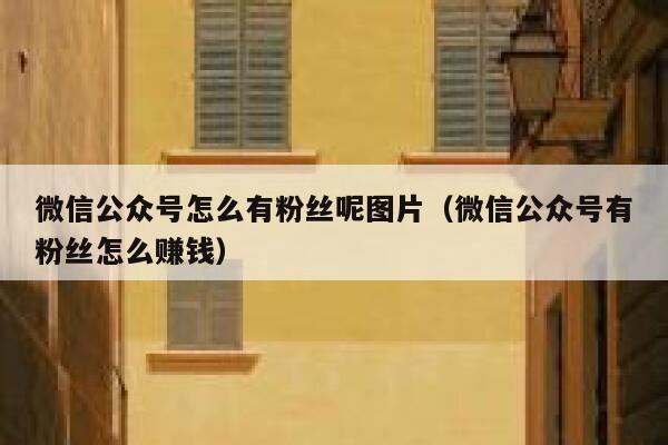 微信公众号怎么有粉丝呢图片（微信公众号有粉丝怎么赚钱） 第1张