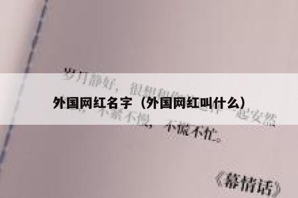 外国网红名字（外国网红叫什么） 第1张
