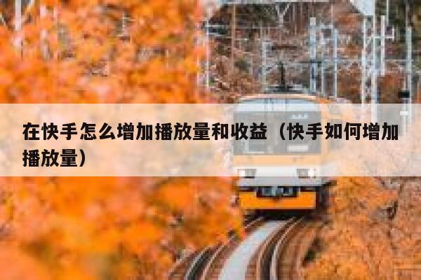 在快手怎么增加播放量和收益（快手如何增加播放量） 第1张