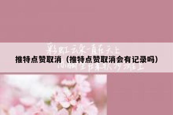 推特点赞取消（推特点赞取消会有记录吗） 第1张