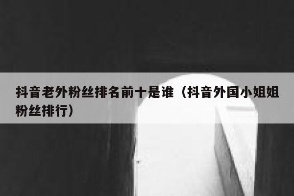 抖音老外粉丝排名前十是谁（抖音外国小姐姐粉丝排行） 第1张