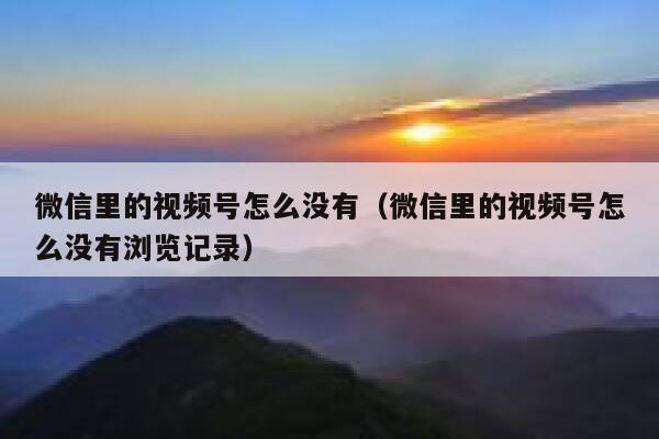 微信里的视频号怎么没有（微信里的视频号怎么没有浏览记录） 第1张
