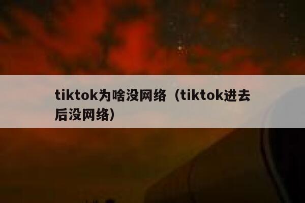 tiktok为啥没网络（tiktok进去后没网络） 第1张